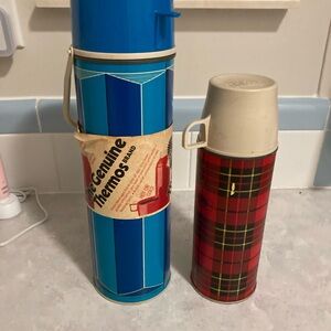 Two Vintage Thermos containers
